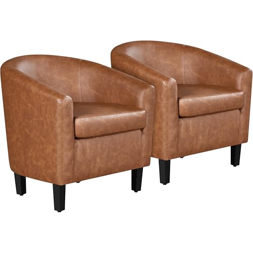 Brown Faux Leather Accent Chair L616832
