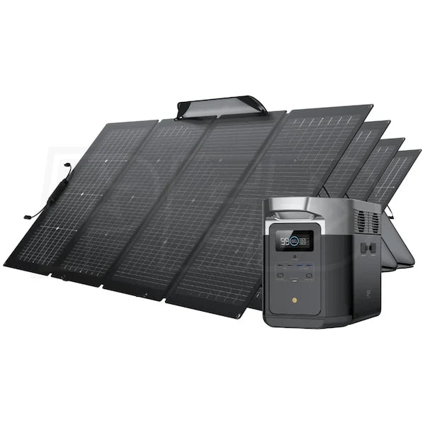 Portable Power Station and 4 x Bifacial Portable Solar Panel H412