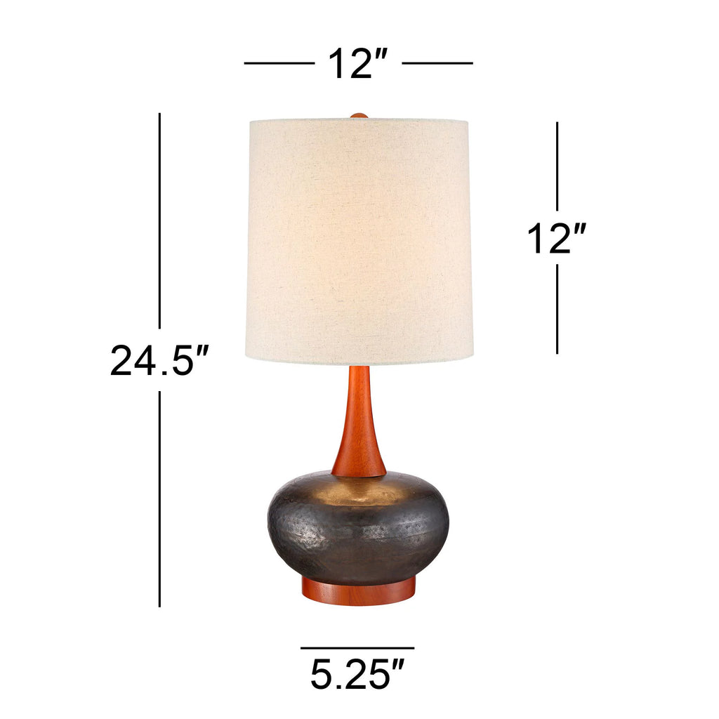 Set of 2 Brown Ceramic Table Lamps P745