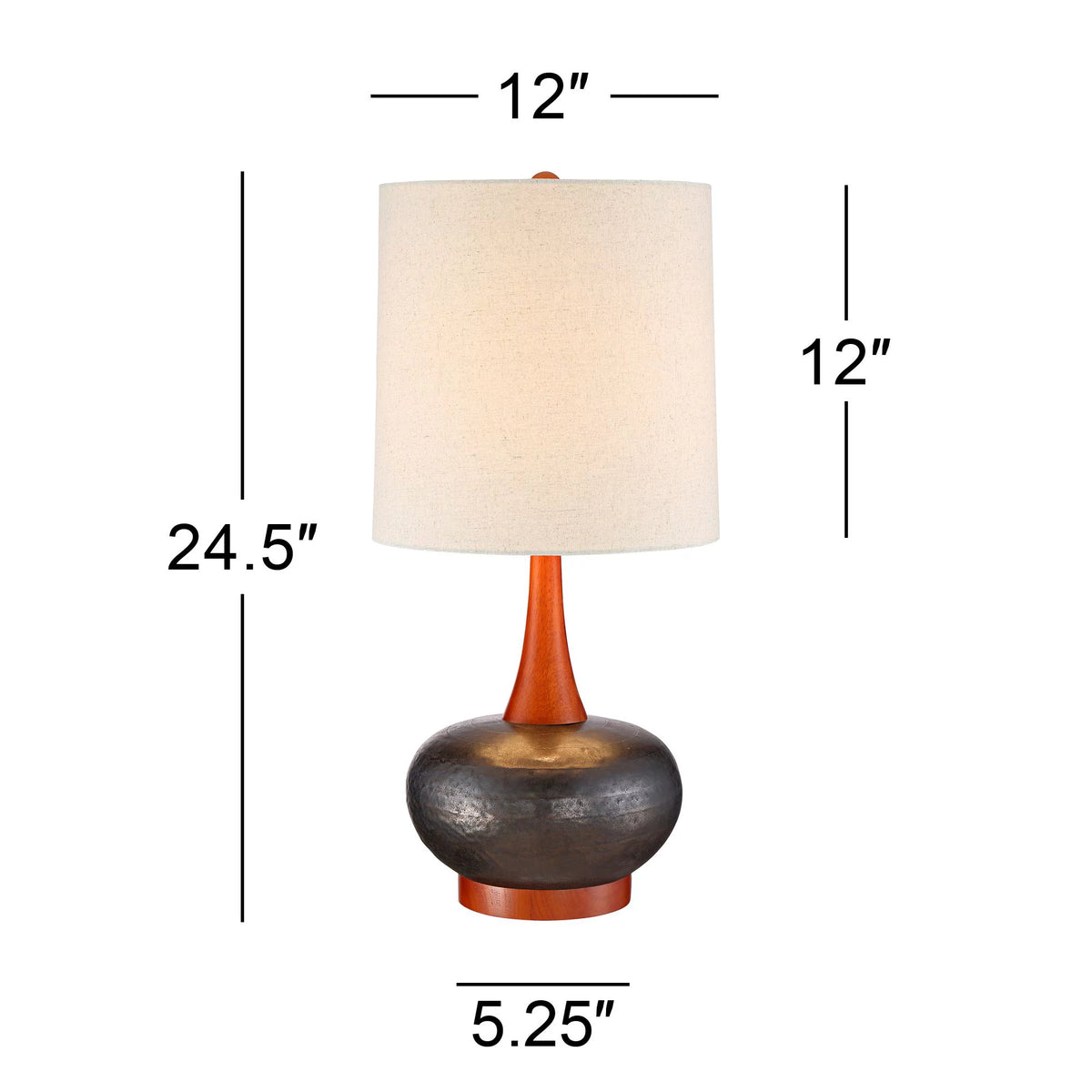 Set of 2 Brown Ceramic Table Lamps P745