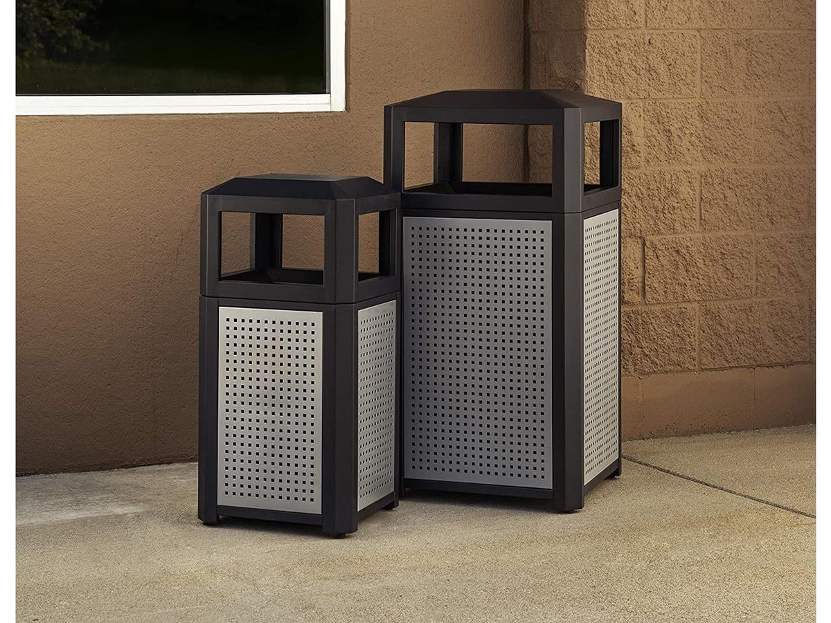 Steel Waste Container 15gal Black C73735