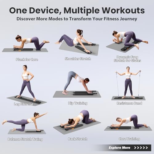 Pilates Reformer Machine with Resistance Bands and Balance Board L4250