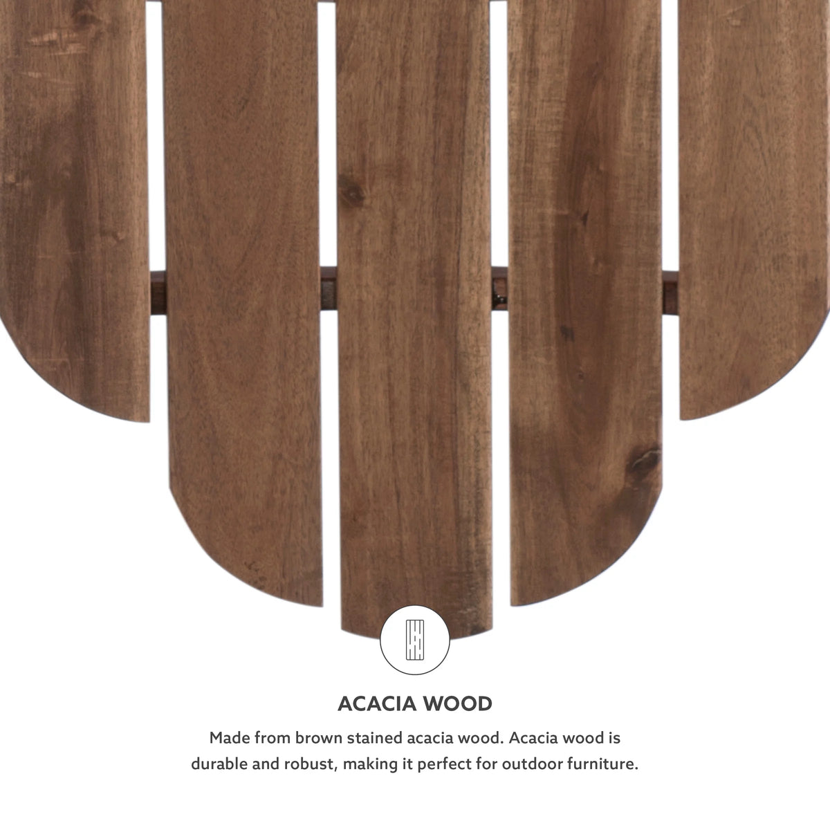 Slatted Wooden Outdoor Chair with Arched High Backrest O2031