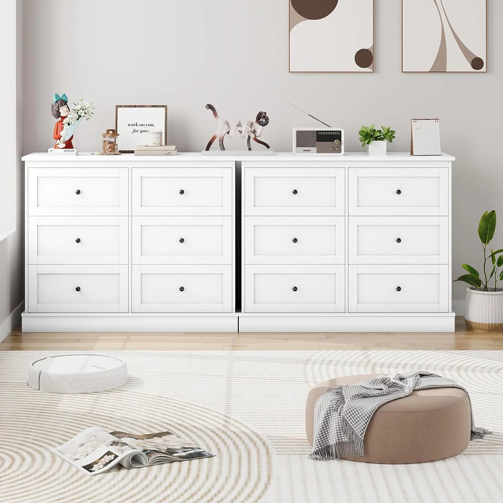 White 6 Drawer Dresser E174