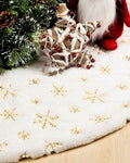 White 48 Inches Faux Fur Christmas Tree Skirt K7535