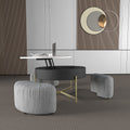 Lift-Top Coffee Table with 3 Stools White Black D4137