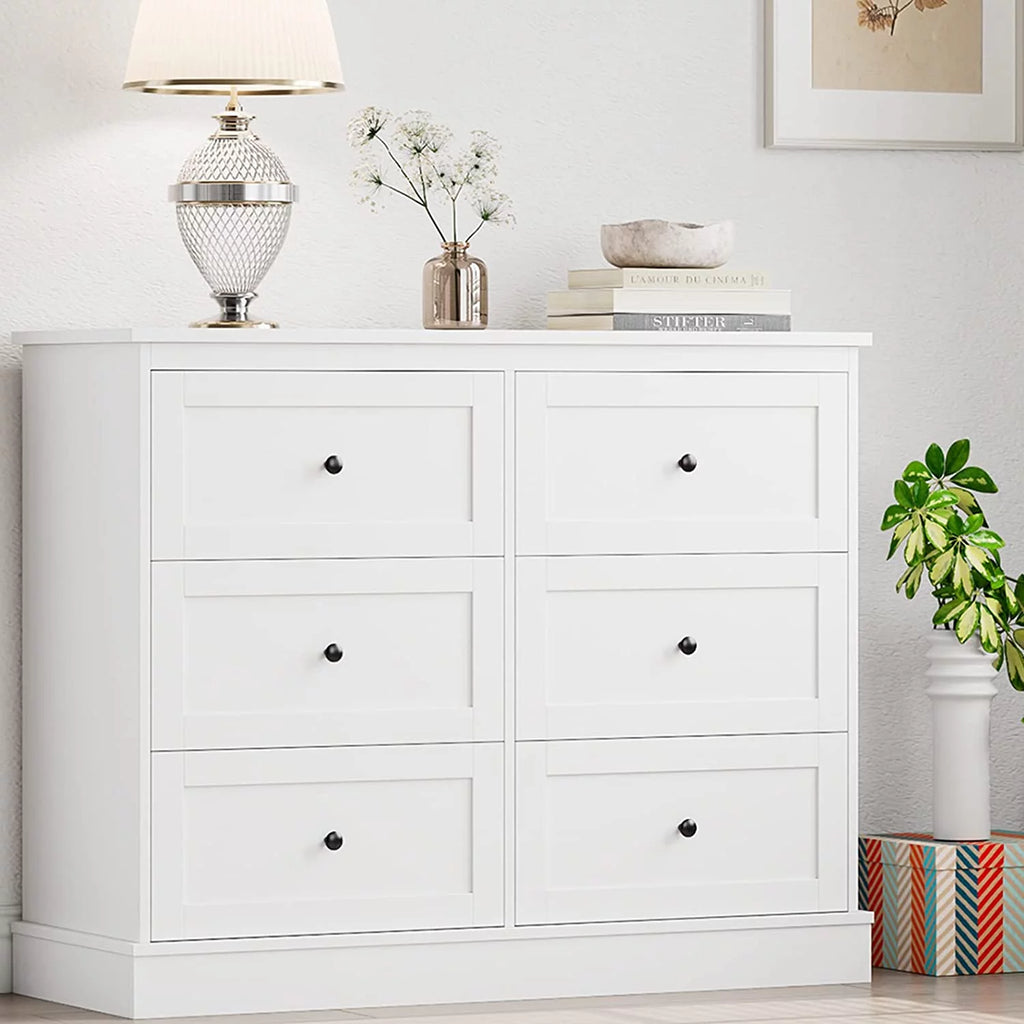 White 6 Drawer Dresser E174