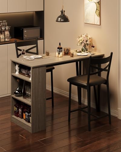 3 Piece Bar Table and Chairs Set with Flip Top Extension K63428