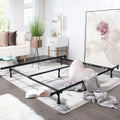 Adjustable Metal Bed Frame with Center Support, Twin to Queen, Black D65499