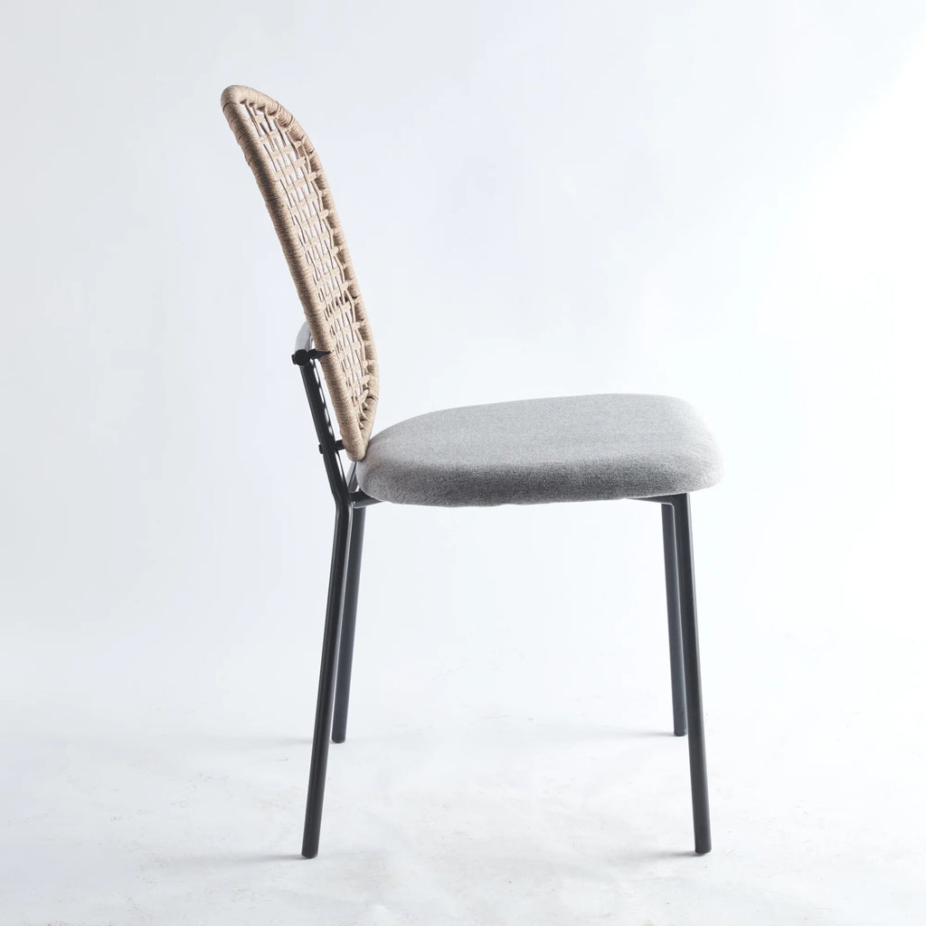 Gray and Black Dining Chairs, Set of 4 U47556