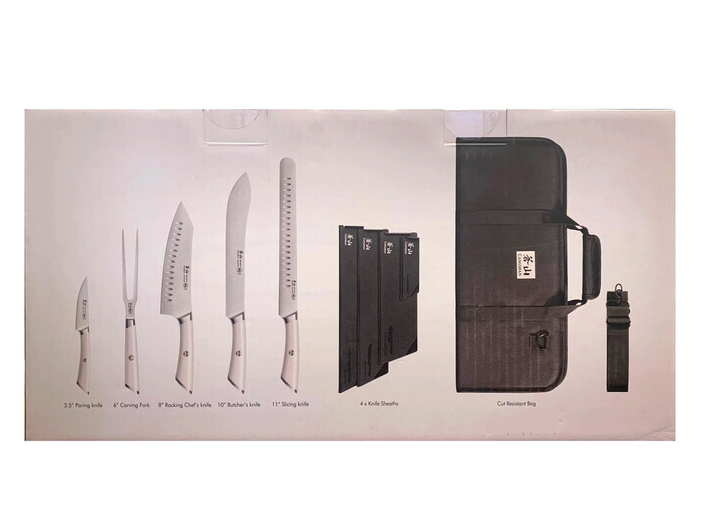 6 Pc German Steel Barbecue Knife Set with Sheath X6694