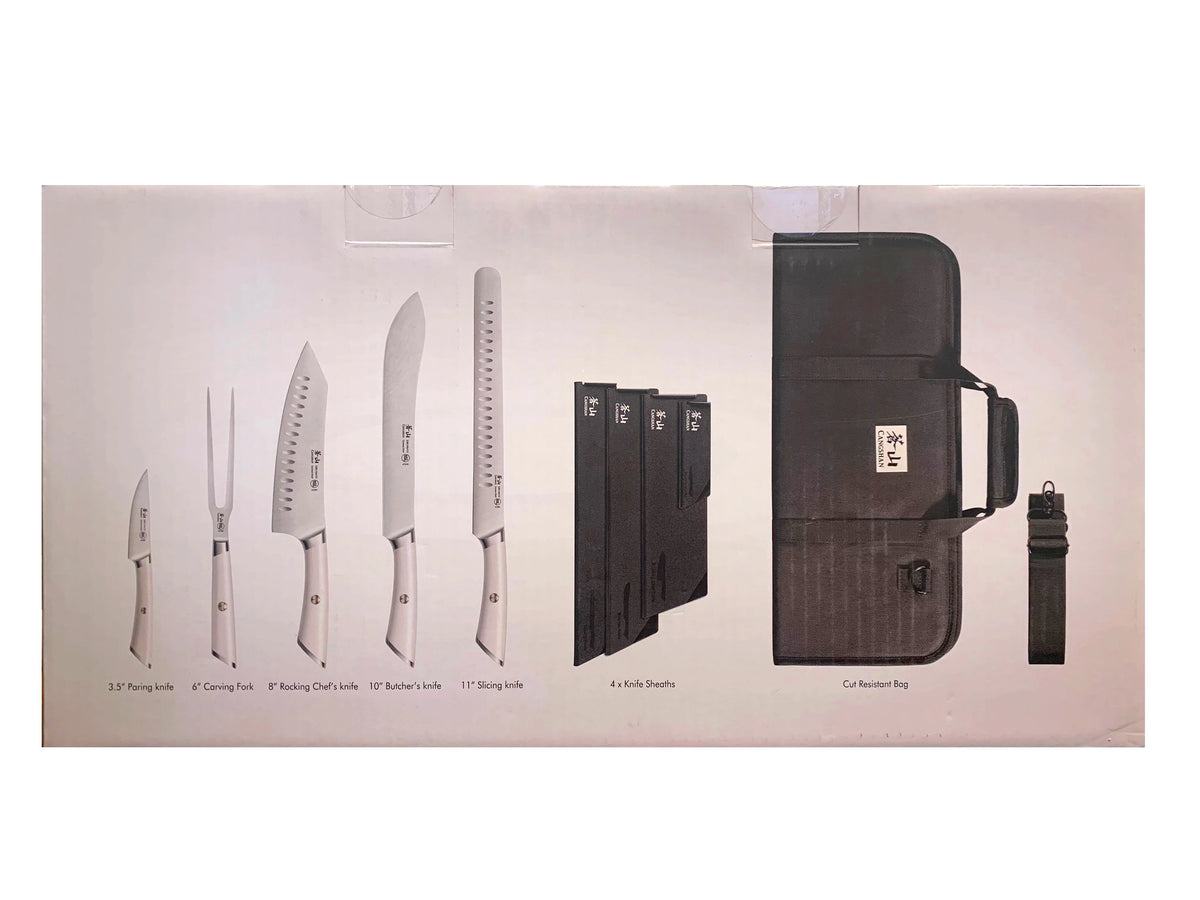 6 Pc German Steel Barbecue Knife Set with Sheath X6694