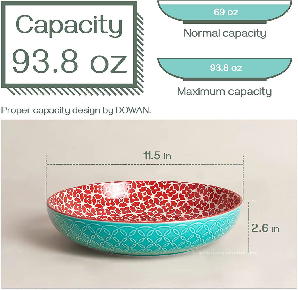 11.5" 2.9 Qt Ceramic Serving Bowls Set of 2 F660