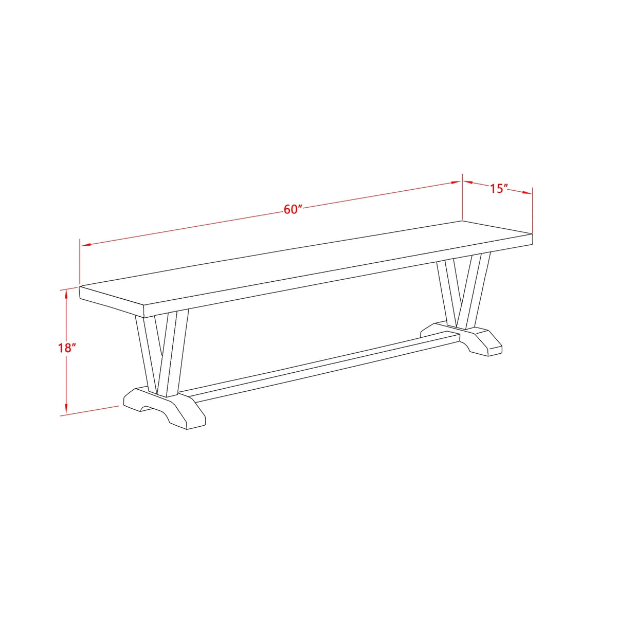 Wood Dining Bench M998