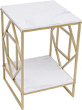 2-Tier Metal Nightstands with Storage Shelf M943576