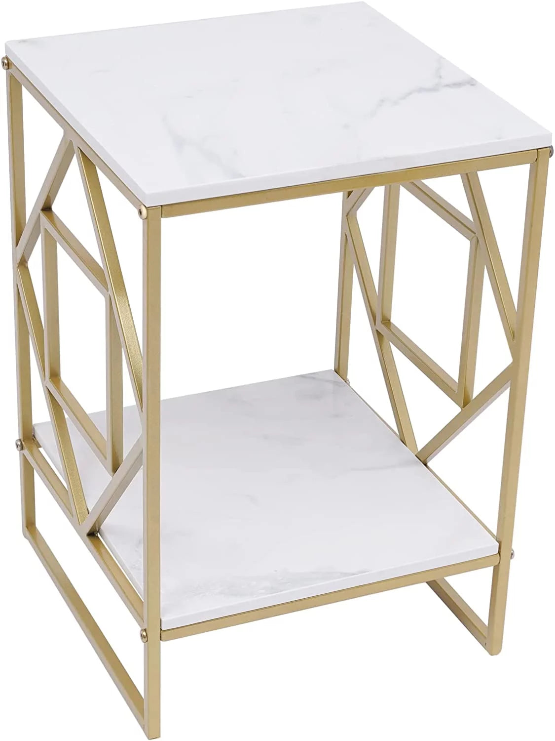 2-Tier Metal Nightstands with Storage Shelf M943576