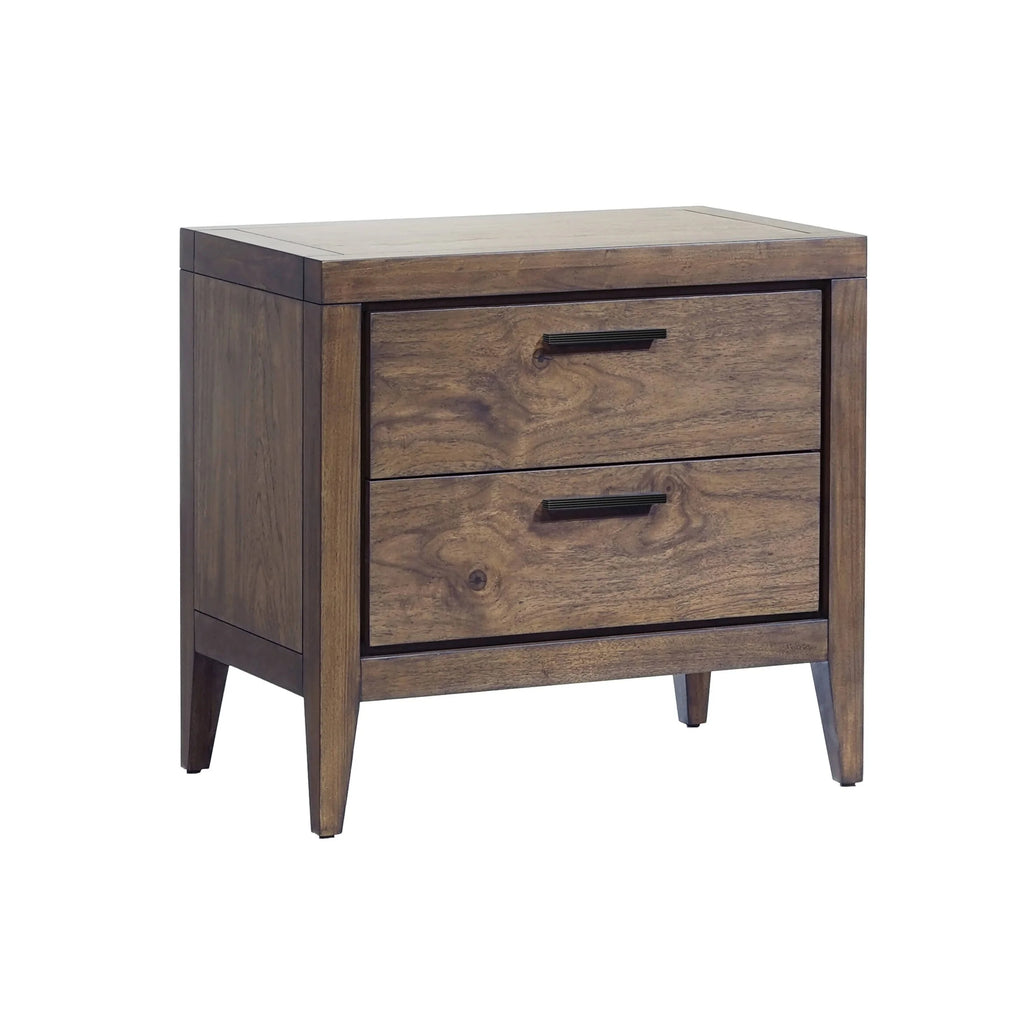 Two Drawer Walnut Nightstand S75902
