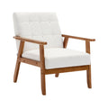 Beige Solid Wood Accent Chair U211