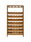 Oak 35-Bottle Wine Cabinet with Stemware Rack O545