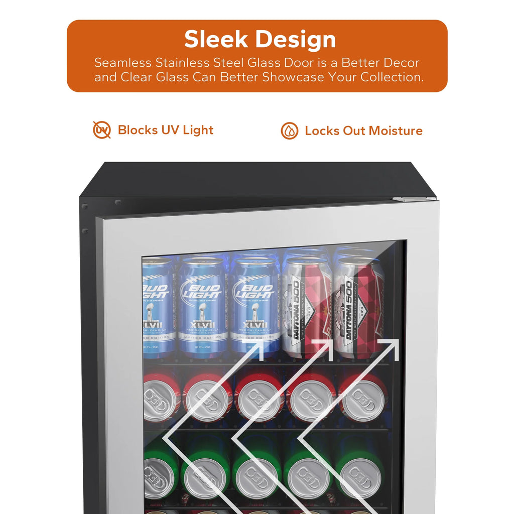 77 Can Freestanding Beverage Refrigerator with Glass Door E371044