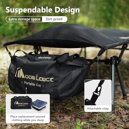 Height Adjustable Camping Cot Black I367