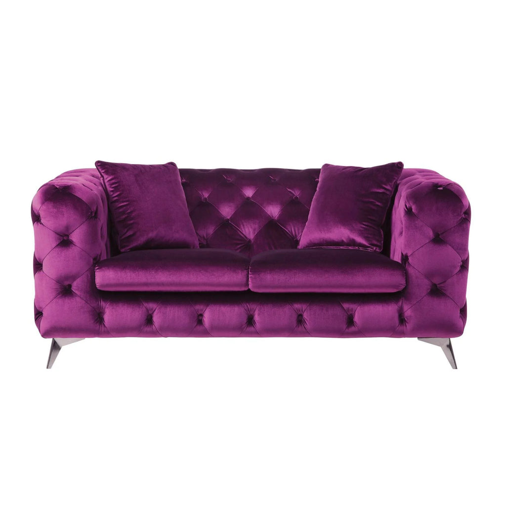 Purple Fabric Loveseat L635408