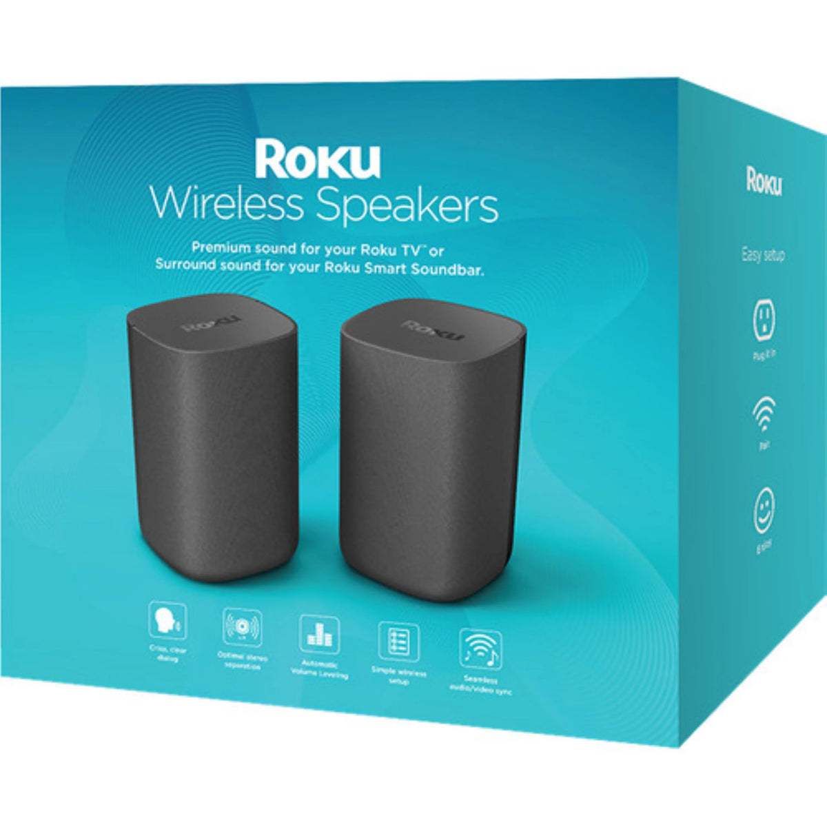 Black Wireless Surround Speakers Pair Y601376