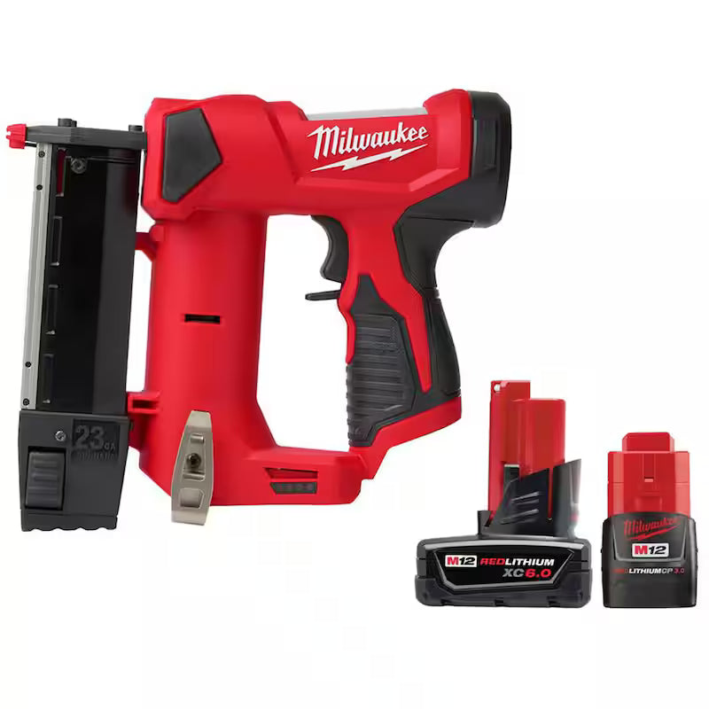 12-Volt 23-Gauge Cordless Pin Nailer with 6.0Ah and 3.0Ah Battery Packs Y150926