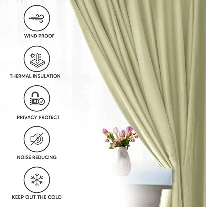 Blackout Curtain Panel Ivory 60 Inch Wide by 72 Inch Long L77572