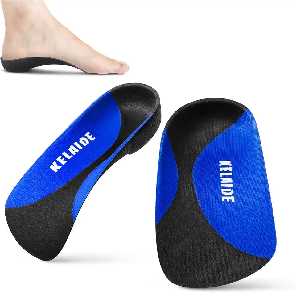 Blue 3/4 Orthotic Arch Support Shoe Insoles with Deep Heel Cup P587624