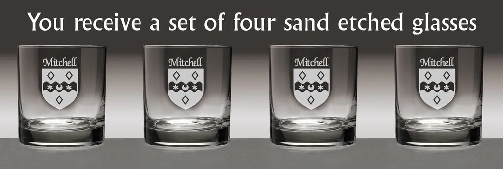 Set of 4 Etched Tumbler Glasses D8307