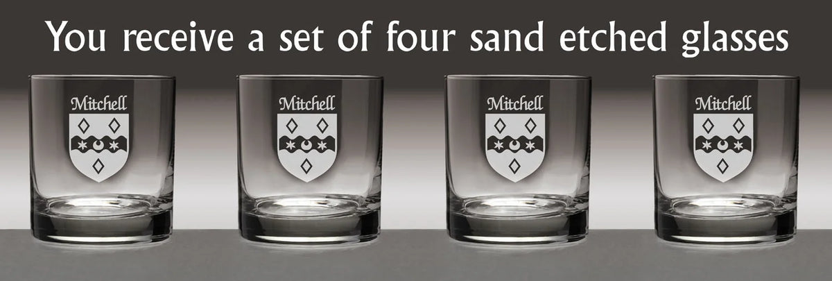 Set of 4 Etched Tumbler Glasses D8307