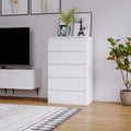 White 5 Drawer Wood Dresser N7836