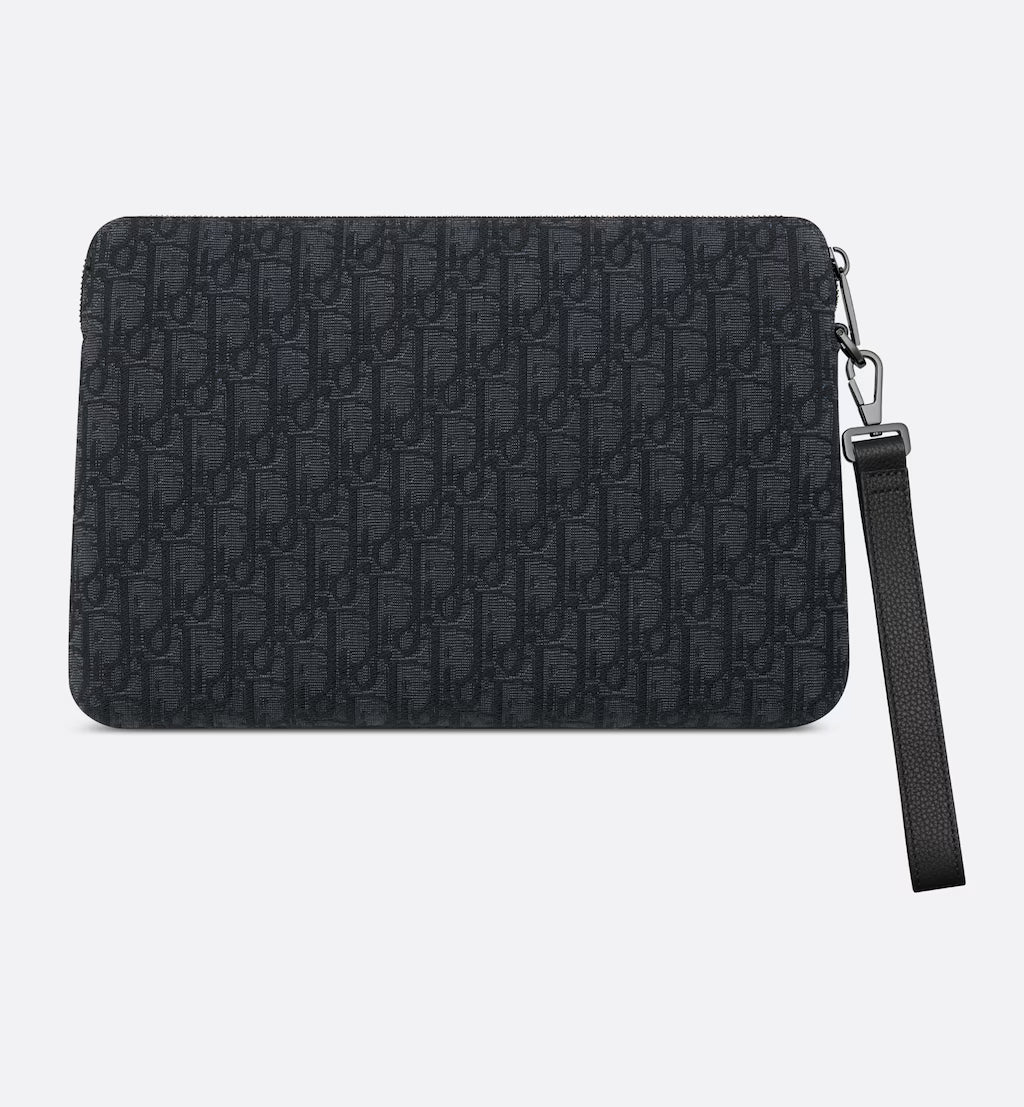 Black Oblique Jacquard Pouch Y9753