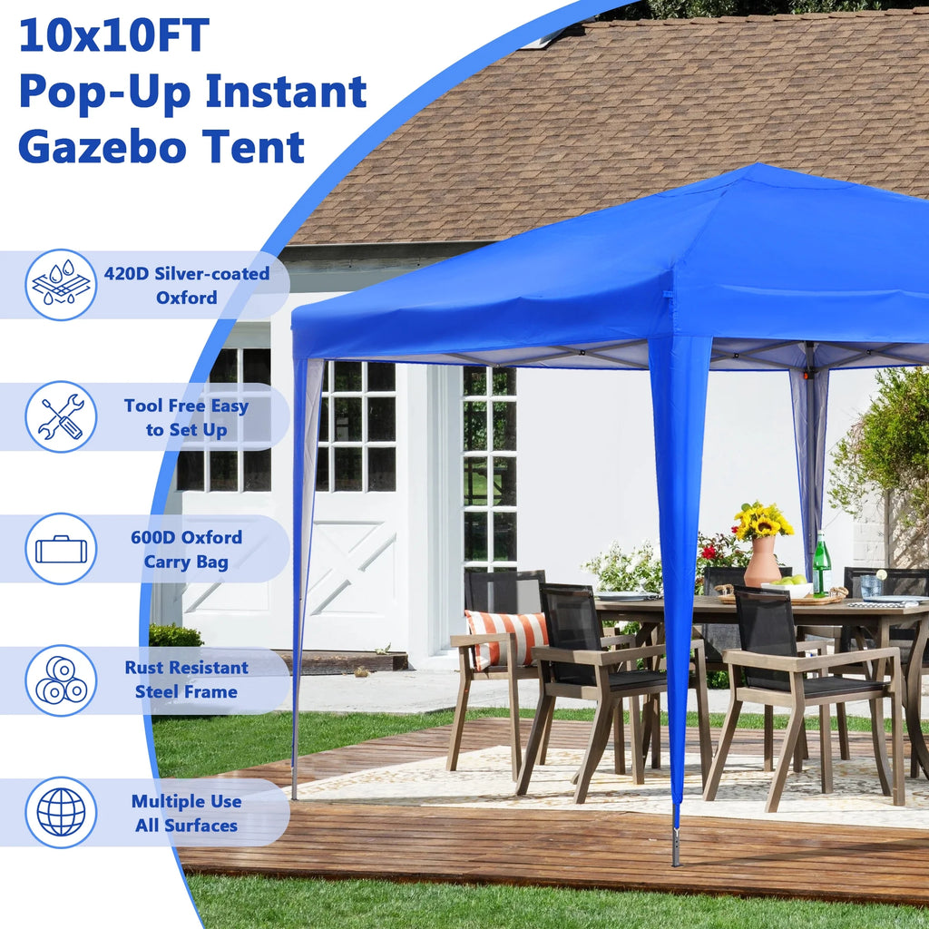 10 ft x 10 ft White Pop Up Canopy Tent with Carry Bag R5536