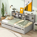 Grey Wood Bed with 2 Storage Drawers C5152