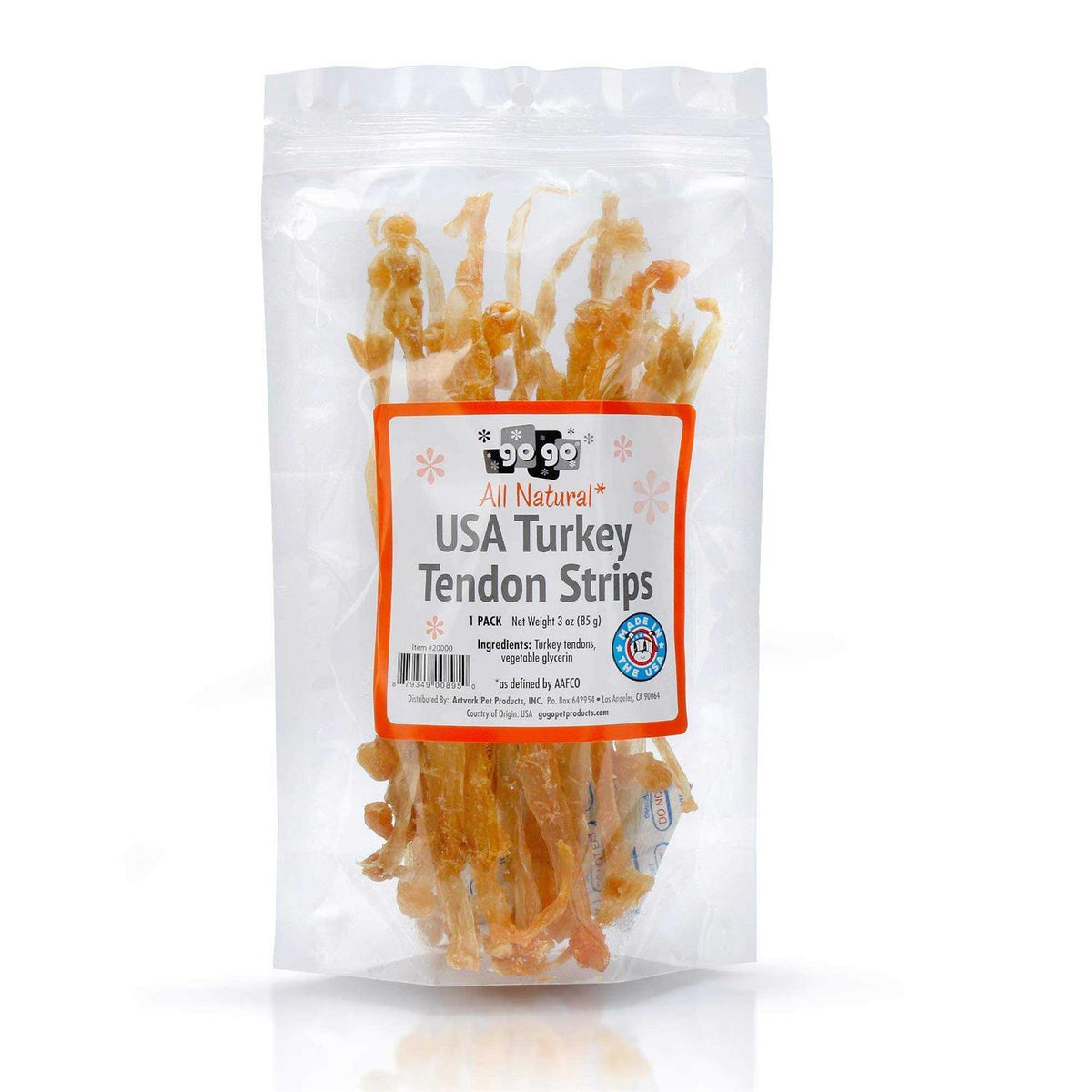 3oz Turkey Tendon Dog Chew Treats G7101