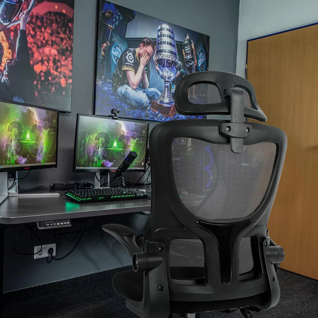 Black Mesh Ergonomic Office Chair with Headrest C3324
