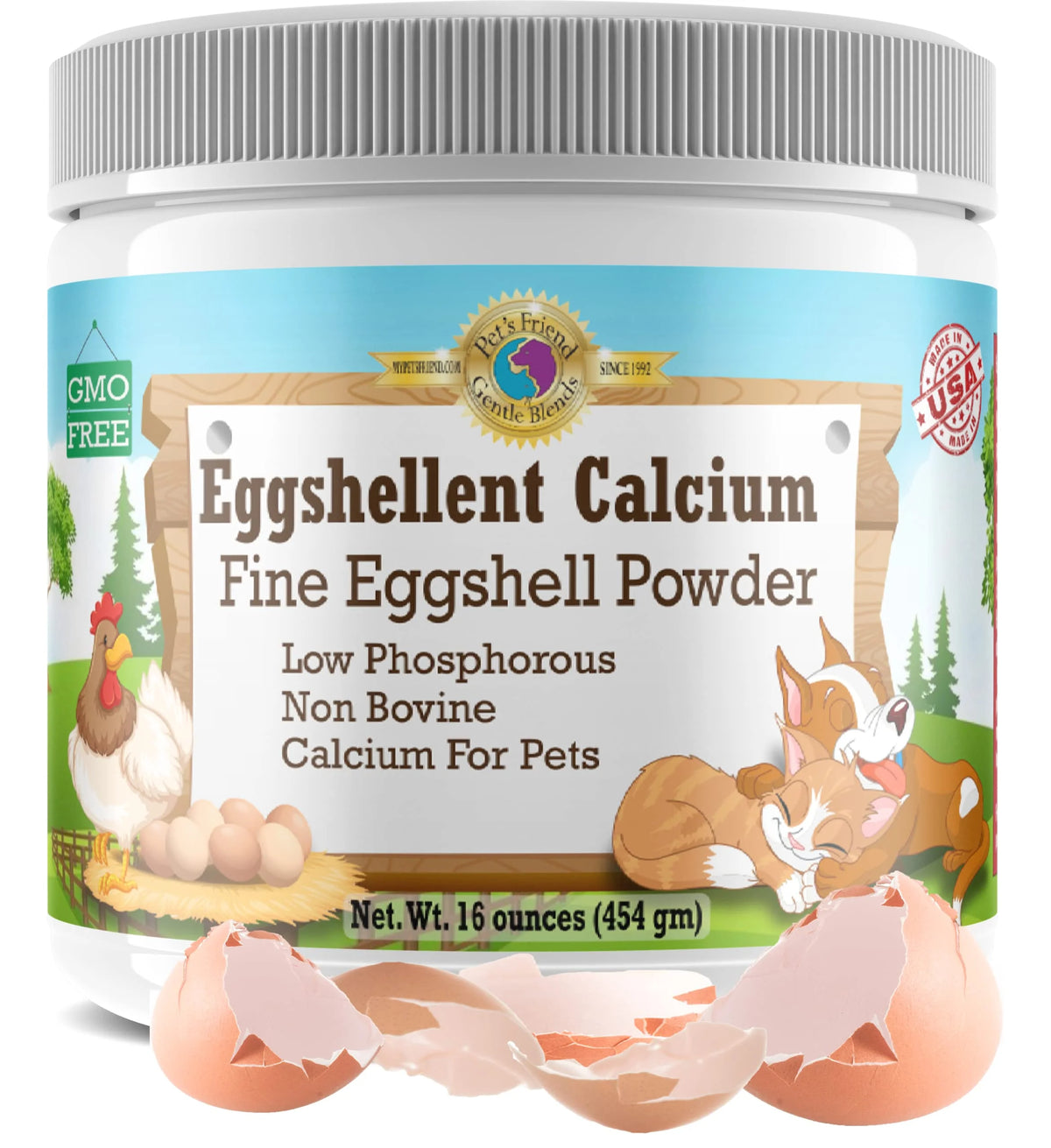 Eggshell Powder Calcium Supplement for Dogs and Cats 16 oz J1598