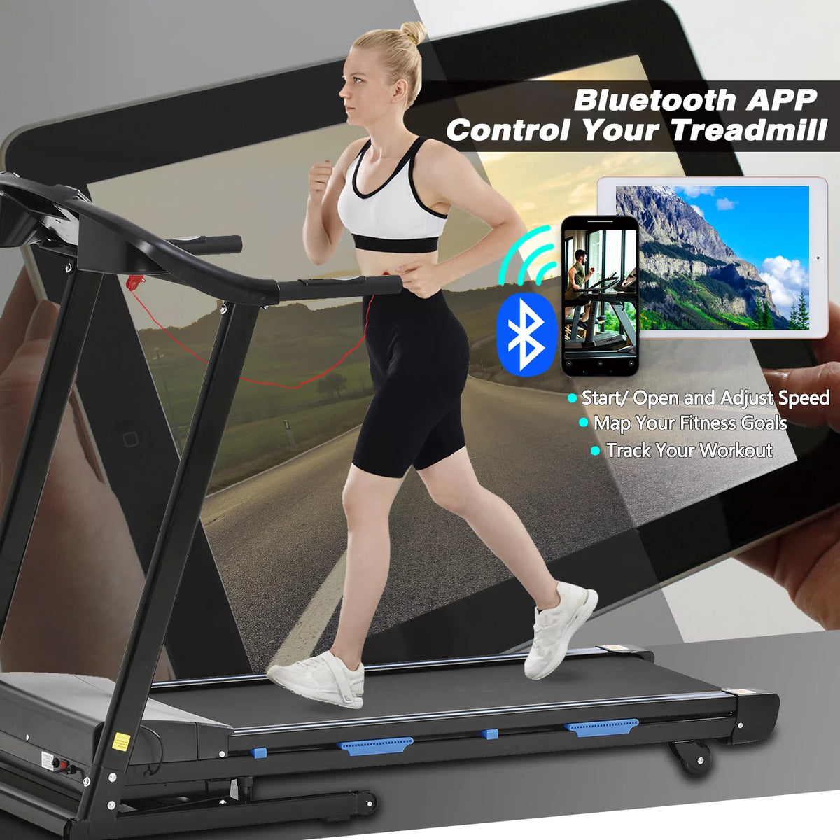 3.5HP Folding Electric Treadmill with Auto Incline Y8827
