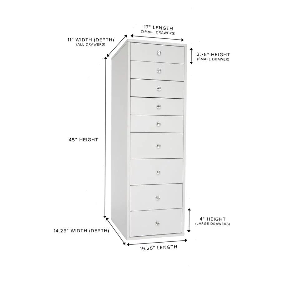 Light Pink 9 Drawer Makeup Vanity Storage I211600