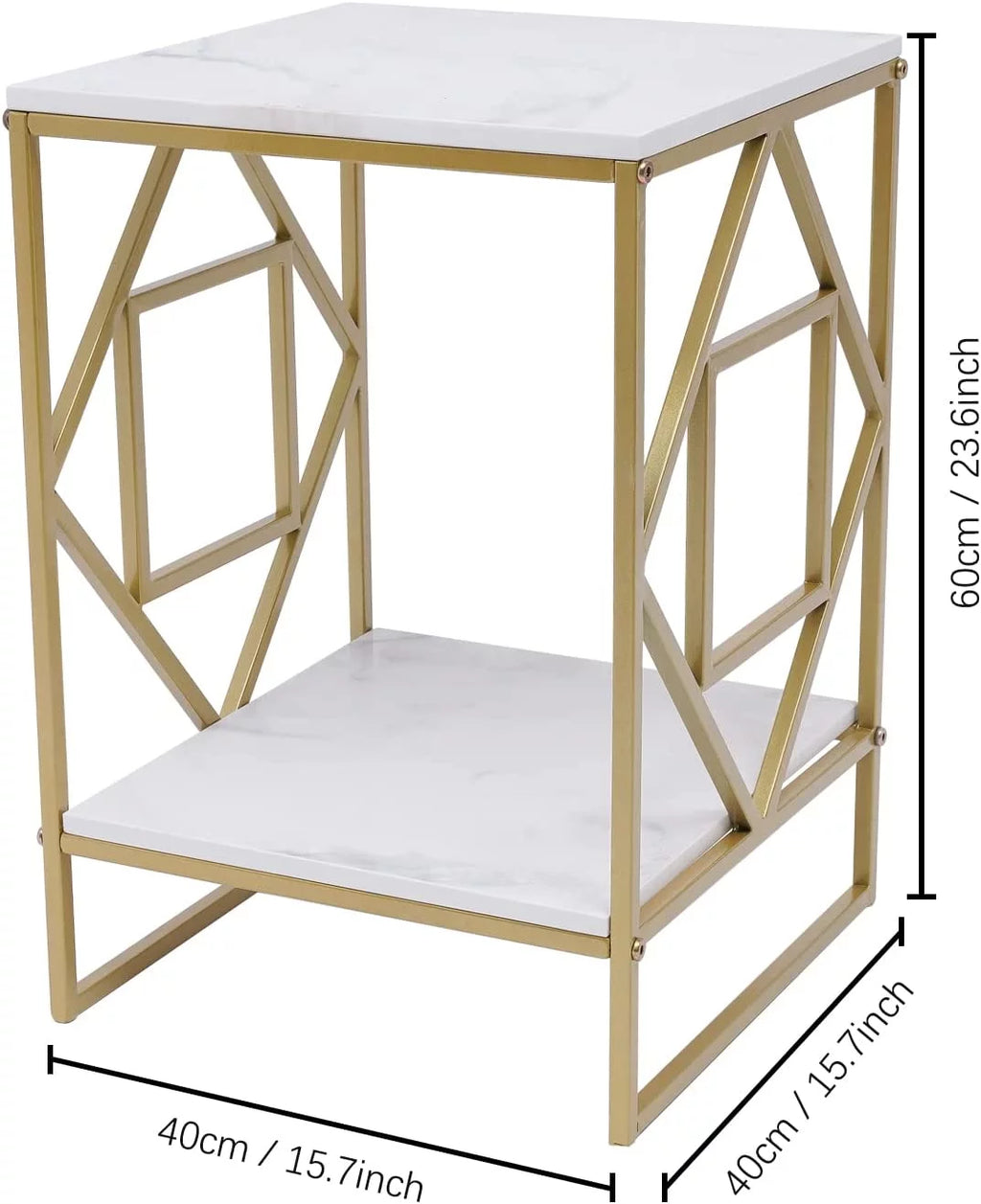 2-Tier Metal Nightstands with Storage Shelf M943576