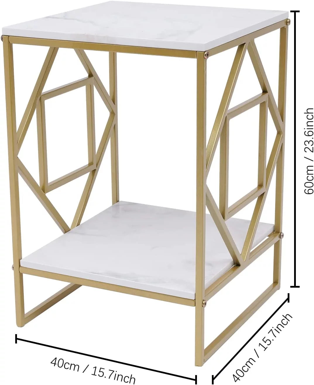 2-Tier Metal Nightstands with Storage Shelf M943576