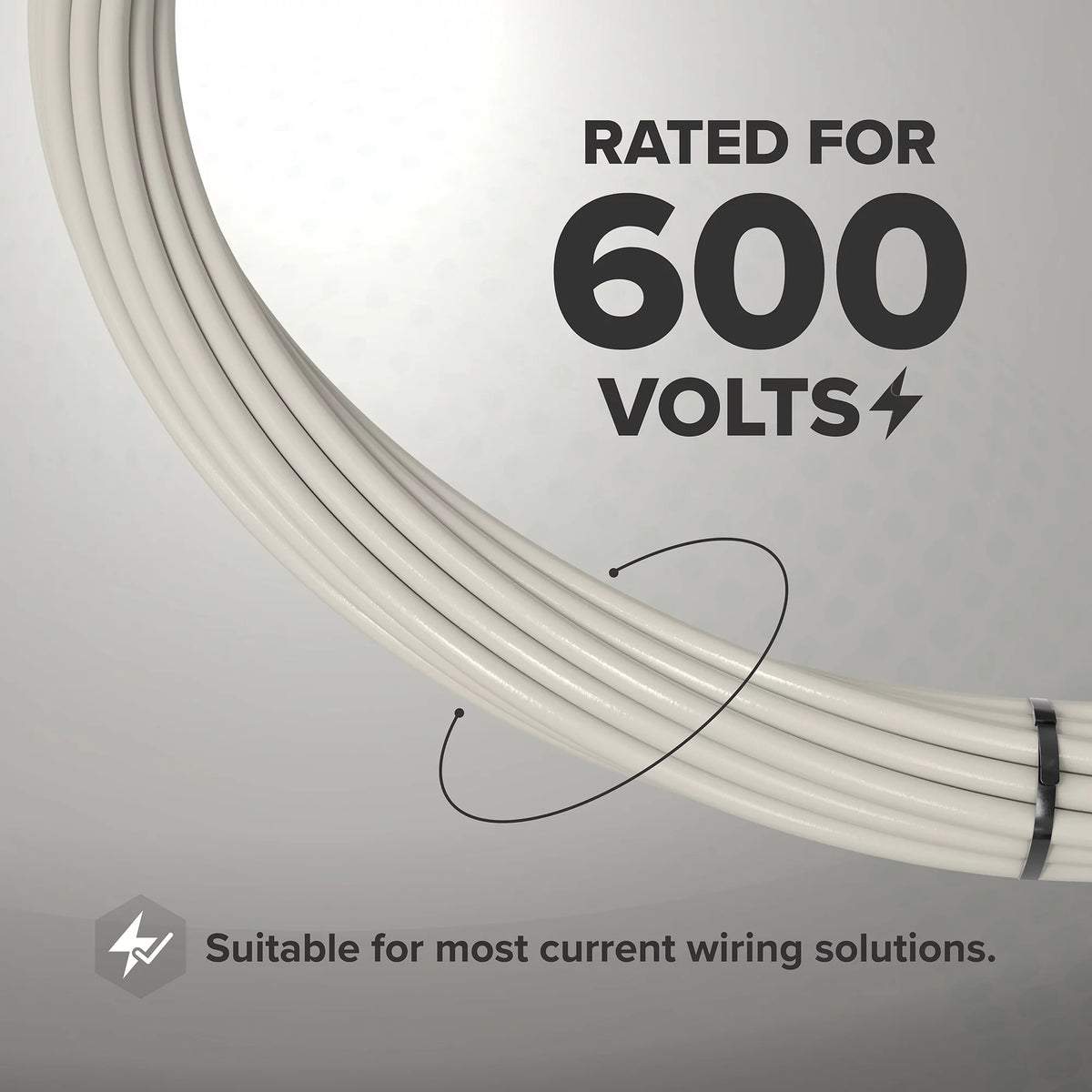50 Feet 14 AWG White Insulated Stranded Copper THHN THWN Wire L715