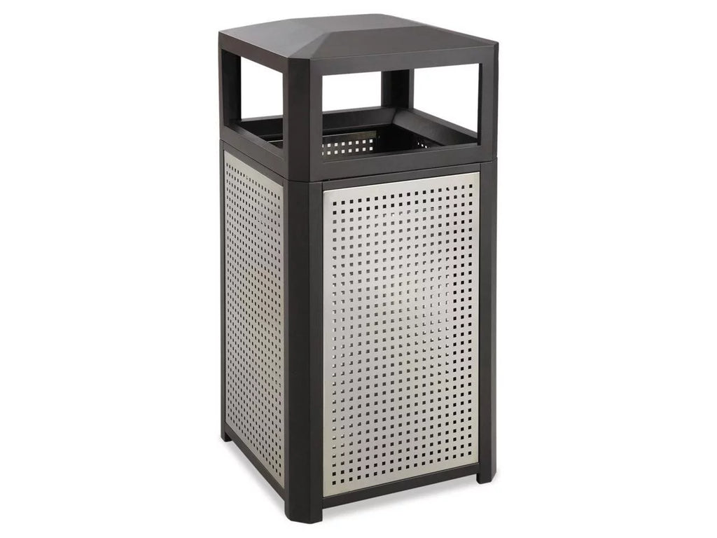 Steel Waste Container 15gal Black C73735