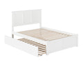 White Full Solid Wood Platform Bed with Trundle D62372