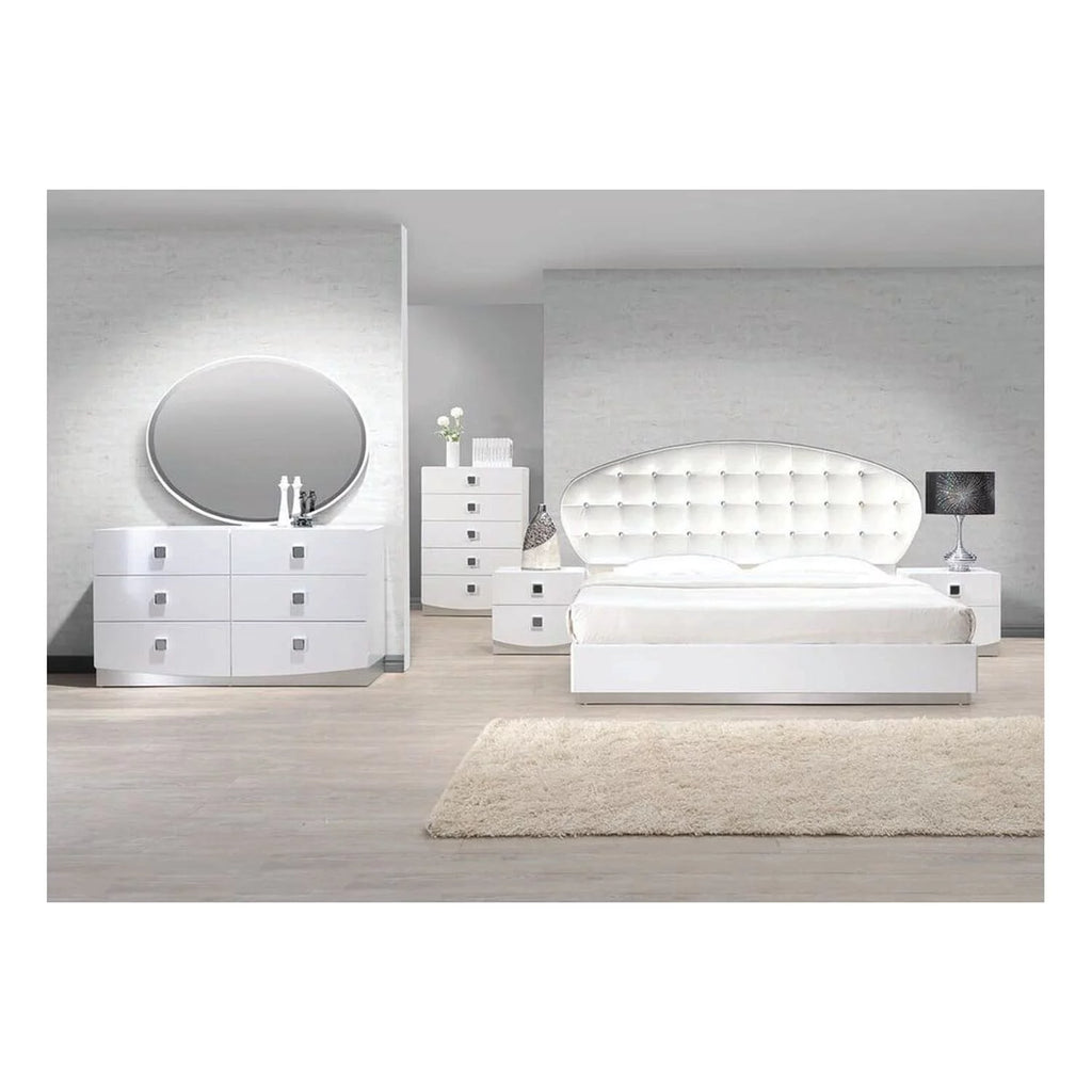 White 5 Drawer Poplar Wood Bedroom Chest Z61320