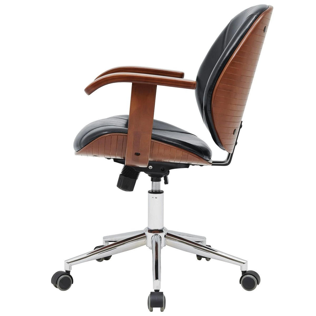 Bamboo Office Chair with Armrest Black Z66188