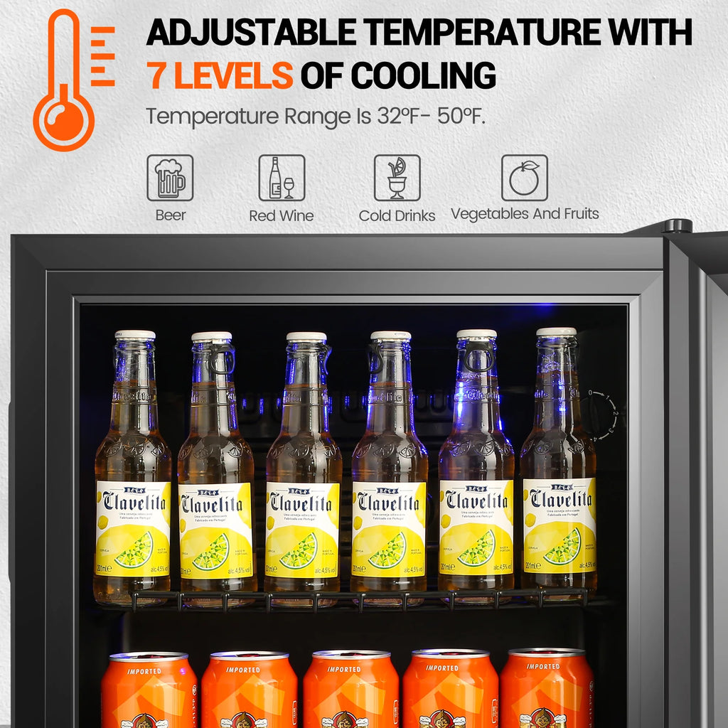 62-Can Beverage Refrigerator and Cooler with Glass Door Z7637