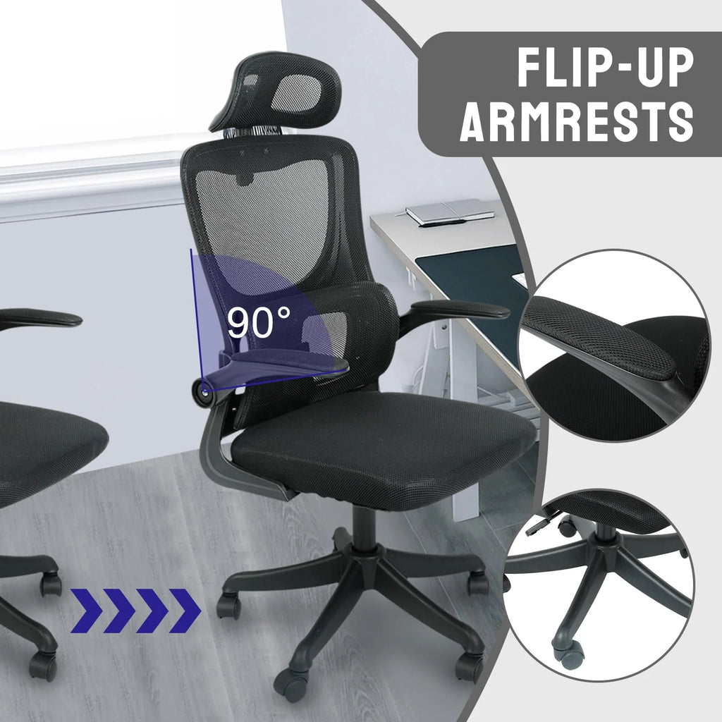 Black Mesh Ergonomic Office Chair with Headrest C3324